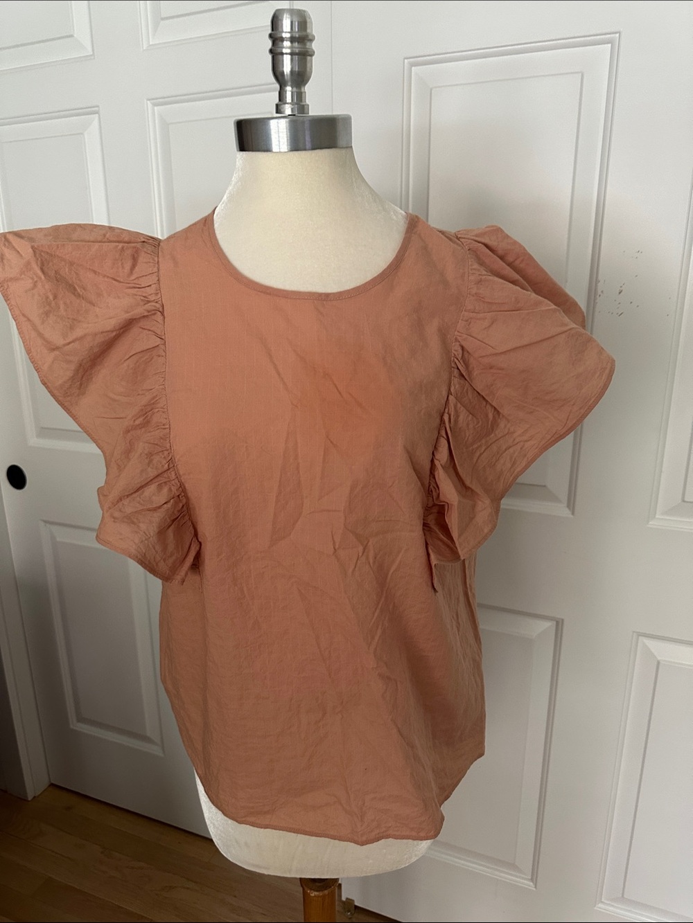 a new day Mauve Pink Flutter Sleeve Blouse, Size L
